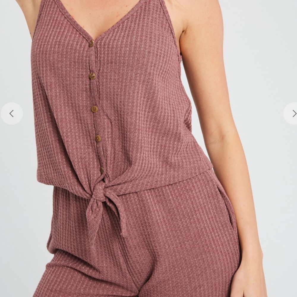 Waffle knit 2pc Lounge tank set